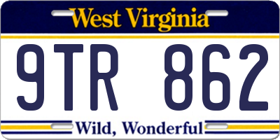WV license plate 9TR862