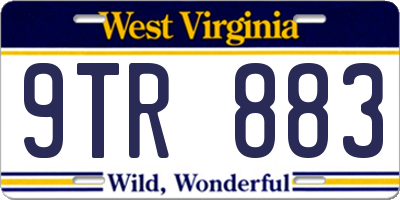 WV license plate 9TR883