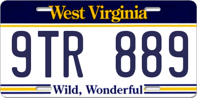 WV license plate 9TR889