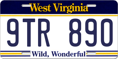 WV license plate 9TR890