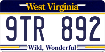 WV license plate 9TR892