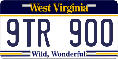 WV license plate 9TR900