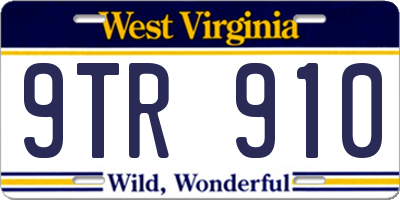 WV license plate 9TR910