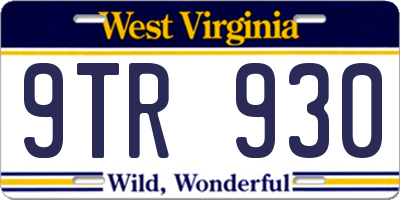 WV license plate 9TR930