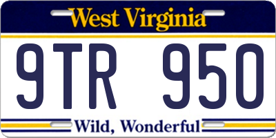 WV license plate 9TR950