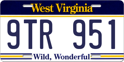 WV license plate 9TR951
