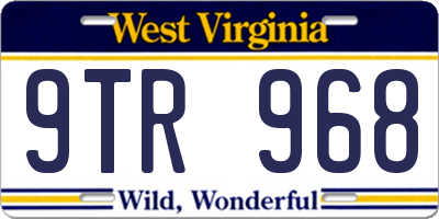 WV license plate 9TR968