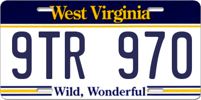 WV license plate 9TR970