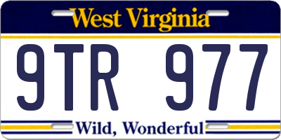 WV license plate 9TR977