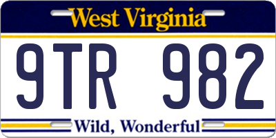 WV license plate 9TR982