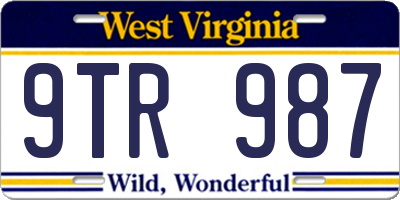 WV license plate 9TR987