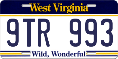 WV license plate 9TR993