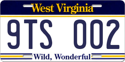 WV license plate 9TS002