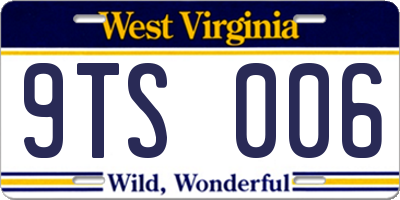 WV license plate 9TS006