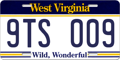 WV license plate 9TS009