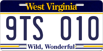 WV license plate 9TS010