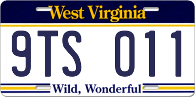 WV license plate 9TS011