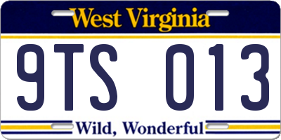 WV license plate 9TS013