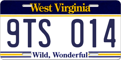 WV license plate 9TS014