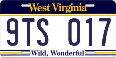 WV license plate 9TS017
