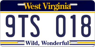 WV license plate 9TS018