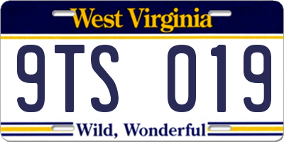 WV license plate 9TS019