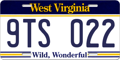 WV license plate 9TS022