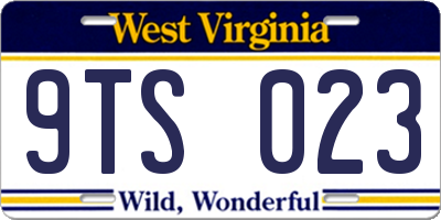 WV license plate 9TS023