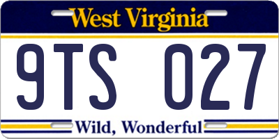 WV license plate 9TS027
