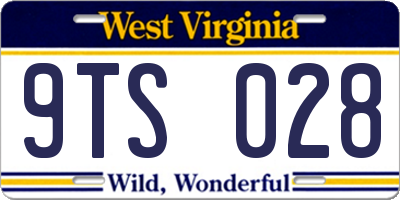 WV license plate 9TS028