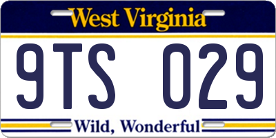 WV license plate 9TS029