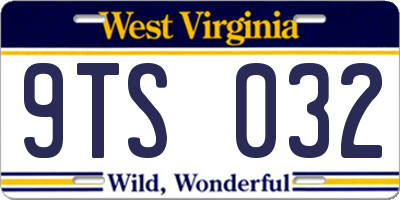WV license plate 9TS032