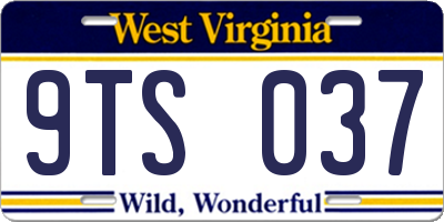 WV license plate 9TS037