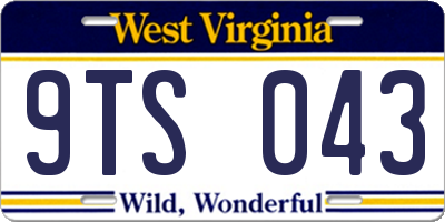 WV license plate 9TS043