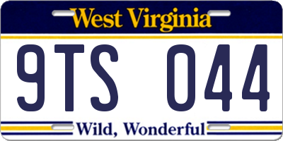 WV license plate 9TS044