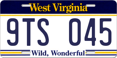 WV license plate 9TS045