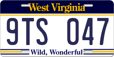 WV license plate 9TS047