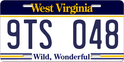 WV license plate 9TS048