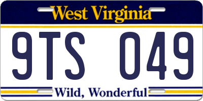 WV license plate 9TS049