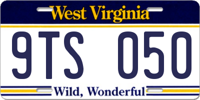 WV license plate 9TS050