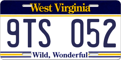 WV license plate 9TS052