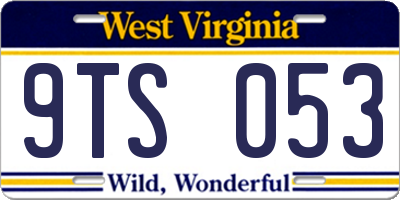 WV license plate 9TS053
