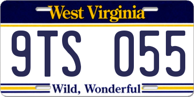 WV license plate 9TS055