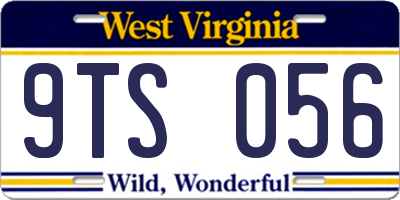 WV license plate 9TS056