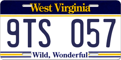 WV license plate 9TS057