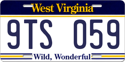 WV license plate 9TS059