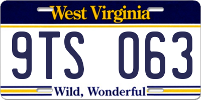 WV license plate 9TS063