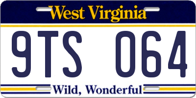 WV license plate 9TS064