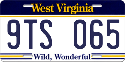 WV license plate 9TS065