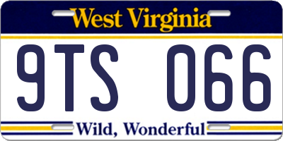 WV license plate 9TS066
